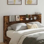 vidaXL Cabinet de Tête de Lit avec LED Chêne Fumé Bois d'ingénierie