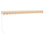 vidaXL Auvent rétractable jaune et blanc 4x3 m tissu et aluminium