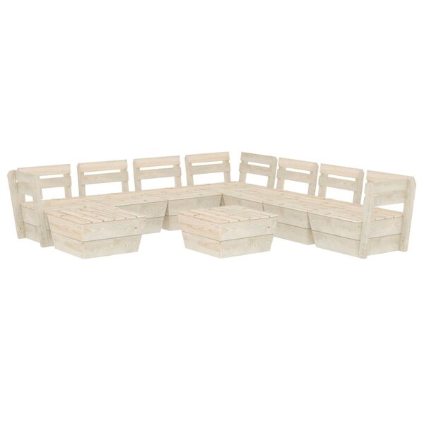 vidaXL Salon de jardin palette 9 Pièces Bois d'épicéa imprégné