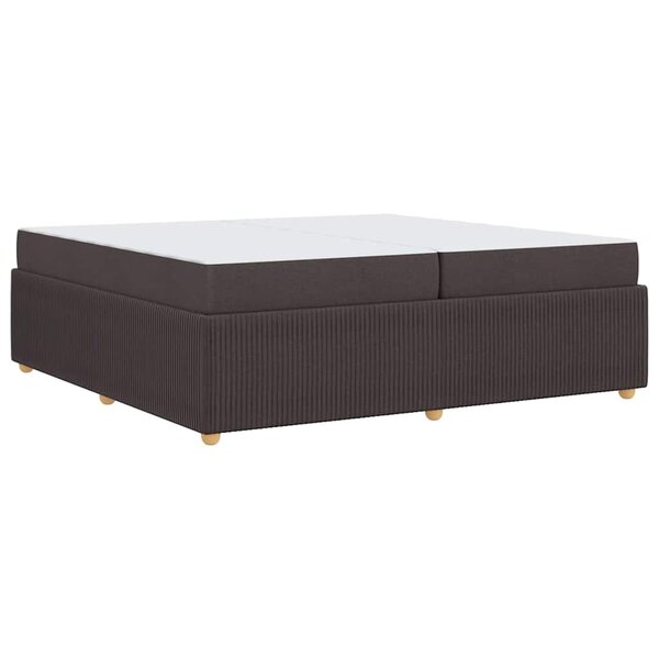 vidaXL Cadre de lit avec matelas Marron foncé 200 x 200 cm tissu