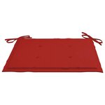 vidaXL Chaises de jardin et coussins rouge lot de 6 Bois teck massif