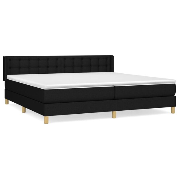 vidaXL Sommier à lattes de lit avec matelas Noir 160x200 cm Tissu