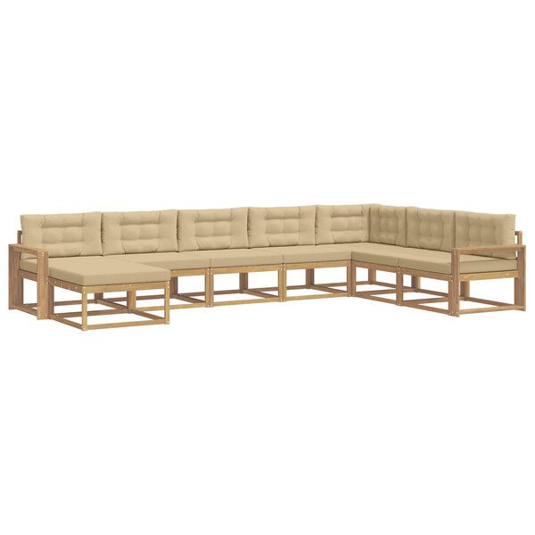 vidaXL Ensemble de canapés d'extérieur 8 pc Blanc et Beige