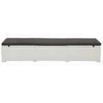vidaXL Chaise longue avec coussin Résine tressée Blanc