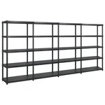 vidaXL Étagère de rangement à 5 niveaux Noir 366x45 7x185 cm Plastique
