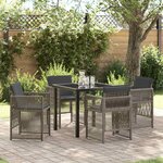 vidaXL Ensemble de salle à manger pour jardin 5 Pièces Gris Poly rotin