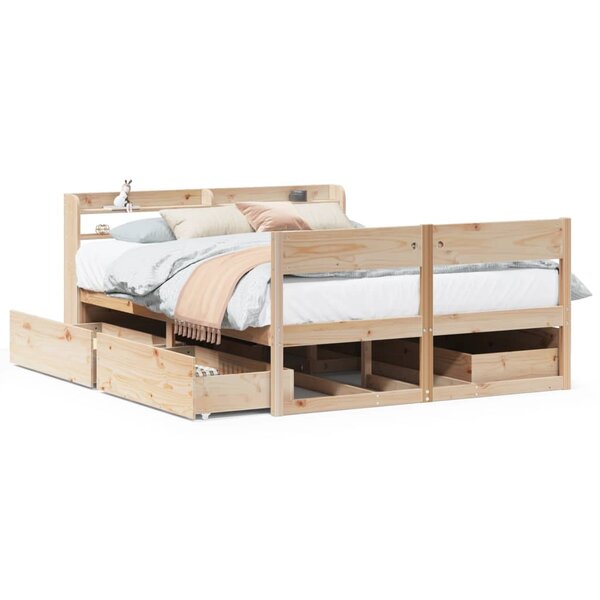 vidaXL Cadre de lit sans matelas 150x200 cm bois de pin massif