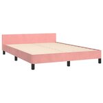vidaXL Cadre de lit et tête de lit sans matelas rose 140x200cm velours