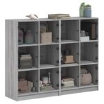 vidaXL Bibliothèque avec portes sonoma gris 136x37x109 cm