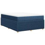 vidaXL Sommier à lattes de lit avec matelas Bleu 140x190 cm Tissu