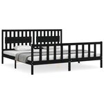 vidaXL Cadre de lit sans matelas noir 200x200 cm bois massif de pin