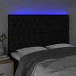 vidaXL Tête de lit à LED Noir 160x7x118/128 cm Tissu