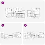 vidaXL Ensemble de canapés d'extérieur 6 pc Naturel et Beige