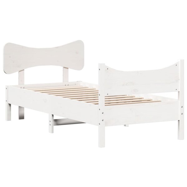 vidaXL Cadre de lit sans matelas blanc 100x200 cm bois de pin massif