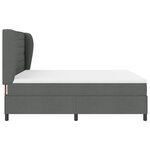 vidaXL Lit avec matelas à ressorts Gris foncé 180x200 cm en tissu.