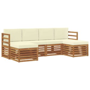 vidaXL Ensemble de canapés d'extérieur 6 pc Naturel et Crème