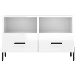 vidaXL Meuble TV Blanc brillant 80x36x50 cm Bois d'ingénierie