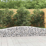 vidaXL Paniers à gabions arqués 3 Pièces 400x30x40/60 cm Fer galvanisé