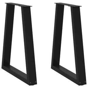 vidaXL Pieds de table à manger en V 2 pièces Noir 60 x (72-73 3) cm Acier