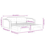 vidaXL Lit de jour avec lit gigogne gris clair 100x200 cm tissu