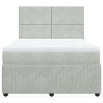 vidaXL Sommier à lattes de lit et matelas Gris clair 140x190cm Velours