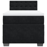 vidaXL Sommier à lattes de lit avec matelas noir simple velours
