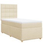 vidaXL Sommier à lattes de lit avec matelas Crème 80x200 cm Tissu