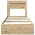 vidaXL Lit de Rangement Chêne Sonoma 100 x 200 cm Bois d'ingénierie