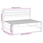 vidaXL Canapé central de jardin 120x80 cm bois massif douglas