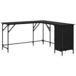 vidaXL Bureau Chêne noir 141 x 141 x 75 cm Bois d'ingénierie
