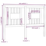 vidaXL Tête de lit 141x4x100 cm Bois massif de pin