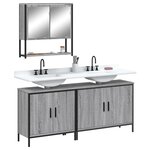 vidaXL Ensemble de meubles de salle de bain 3 Pièces Sonoma gris