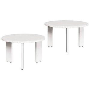 vidaXL Table basse 2 Pièces Blanc Bois de pin massif