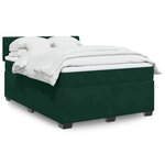 vidaXL Sommier à lattes de lit et matelas Vert foncé 160x200cm Velours