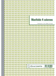 Manifold 4 colonnes 29,7x21cm 50 feuillets dupli autocopiants EXACOMPTA