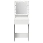 vidaXL Coiffeuse avec étagère Blanc 50 x 41 x 135 cm Bois d'ingénierie
