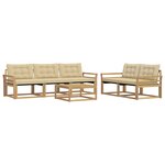 vidaXL Ensemble de canapés d'extérieur 6 pc Blanc et Beige