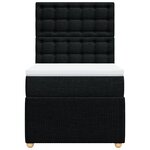 vidaXL Sommier à lattes de lit avec matelas Noir 100x200 cm Tissu