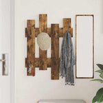 vidaXL Porte-manteau mural Chêne fumé 60 x 3 x 82 cm Bois d'ingénierie