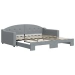 vidaXL Lit de jour avec lit gigogne gris clair 100x190 cm tissu
