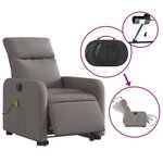 vidaXL Fauteuil inclinable de massage électrique Taupe Tissu