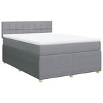 vidaXL Sommier à lattes de lit avec matelas Gris clair 140x190cm Tissu