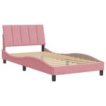 vidaXL Cadre de lit sans matelas Hanko rose 100x200 cm velours