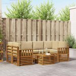 vidaXL Ensemble de canapés d'extérieur 7 pc Naturel et Beige