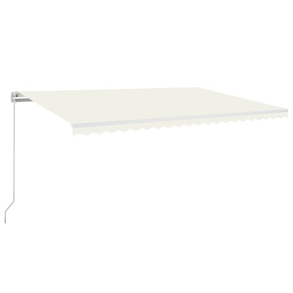 vidaXL Auvent manuel rétractable avec LED 500x300 cm Crème