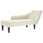 vidaXL Fauteuil long avec accoudoir droit crème velours
