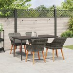 vidaXL Ensemble repas jardin 5 pièces Gris Poly Rattan