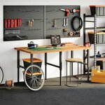 vidaXL Dessus de bureau marron clair bois chêne massif rectangulaire