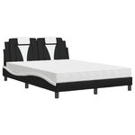 vidaXL Lit avec matelas noir et blanc 140x190 cm similicuir