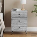 vidaXL Cabinet de chevet Sonoma gris 43 x 41 x 66 5 cm
